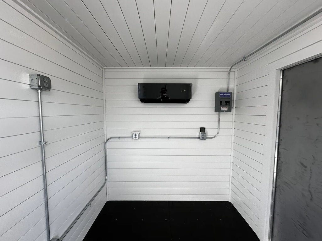 20ft 20’ Slate Gray Shiplap 120V Shipping Container Office Mini Split