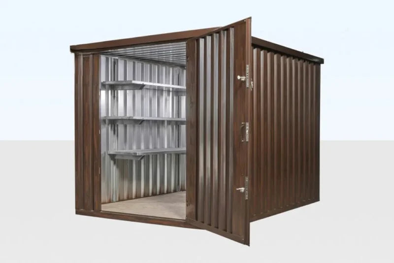 Wood-Effect Flat Packed Storage Container 2M X 2.1M