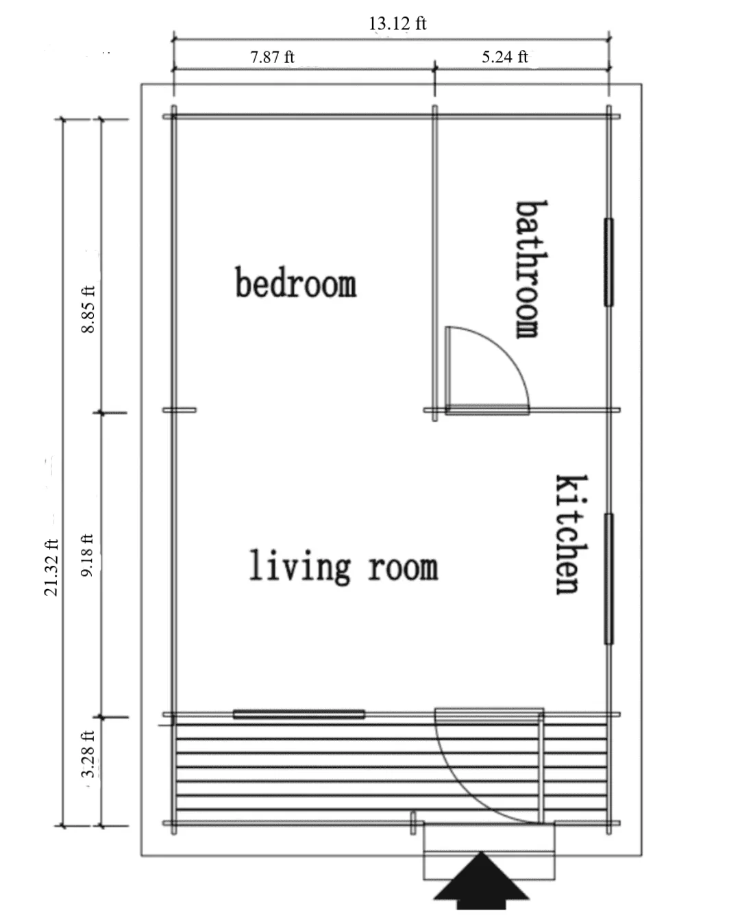 FGT-155 Small Cabin Kit With Bedroom, Bathroom and Kitchen (280sqft)