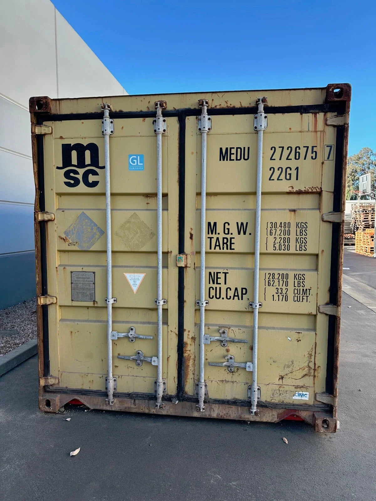 20ft Conex Shipping / Storage Container – Yellow/Gold – Priced to Sell!
